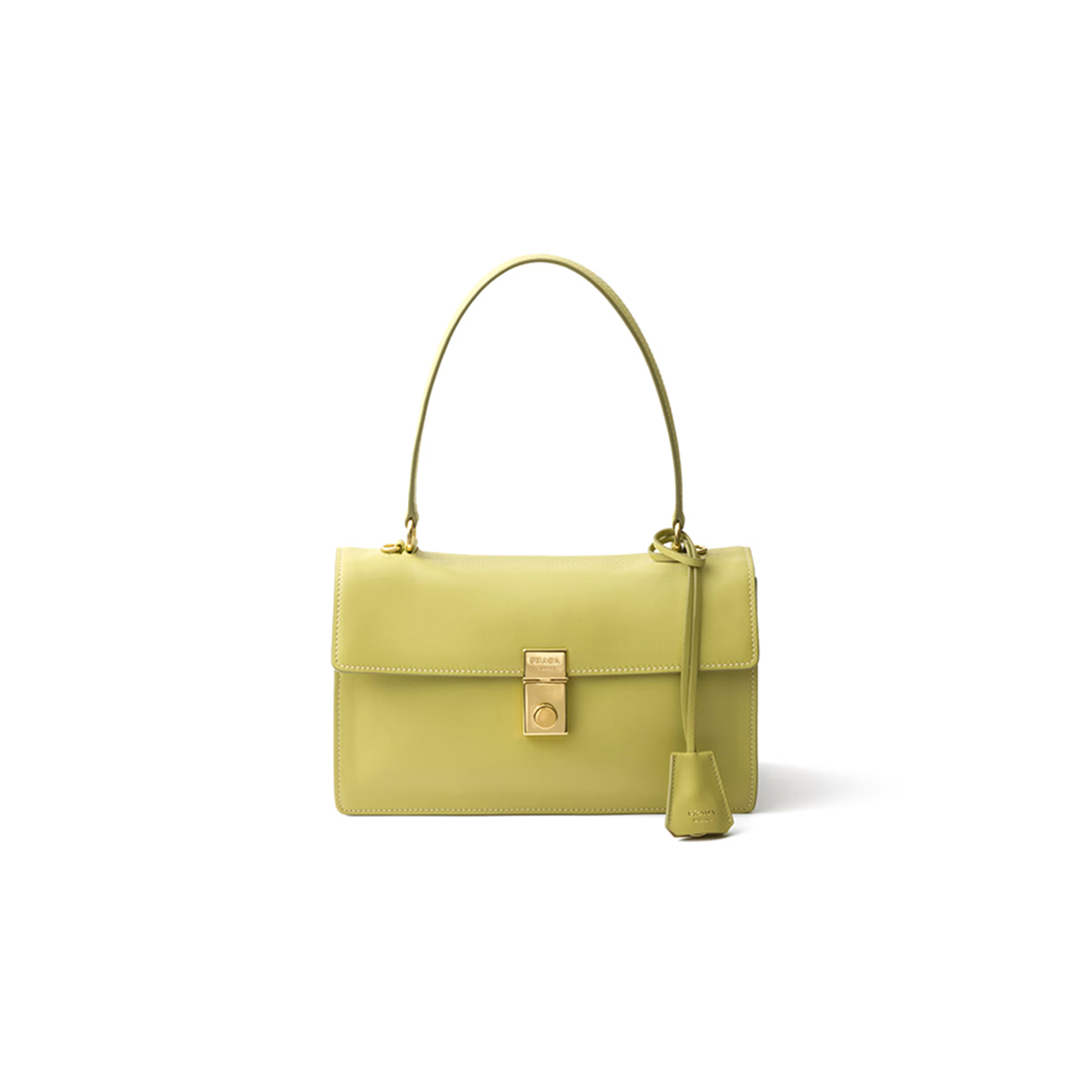 Pra*a soft sound medium leather shoulder bag 1bn023 (28*16*10cm)